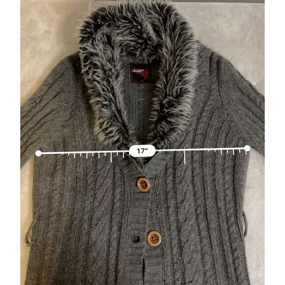 Vintage Turkish Fur Trimmed Cardigan y2k MEDIUM - Picture 6 of 8